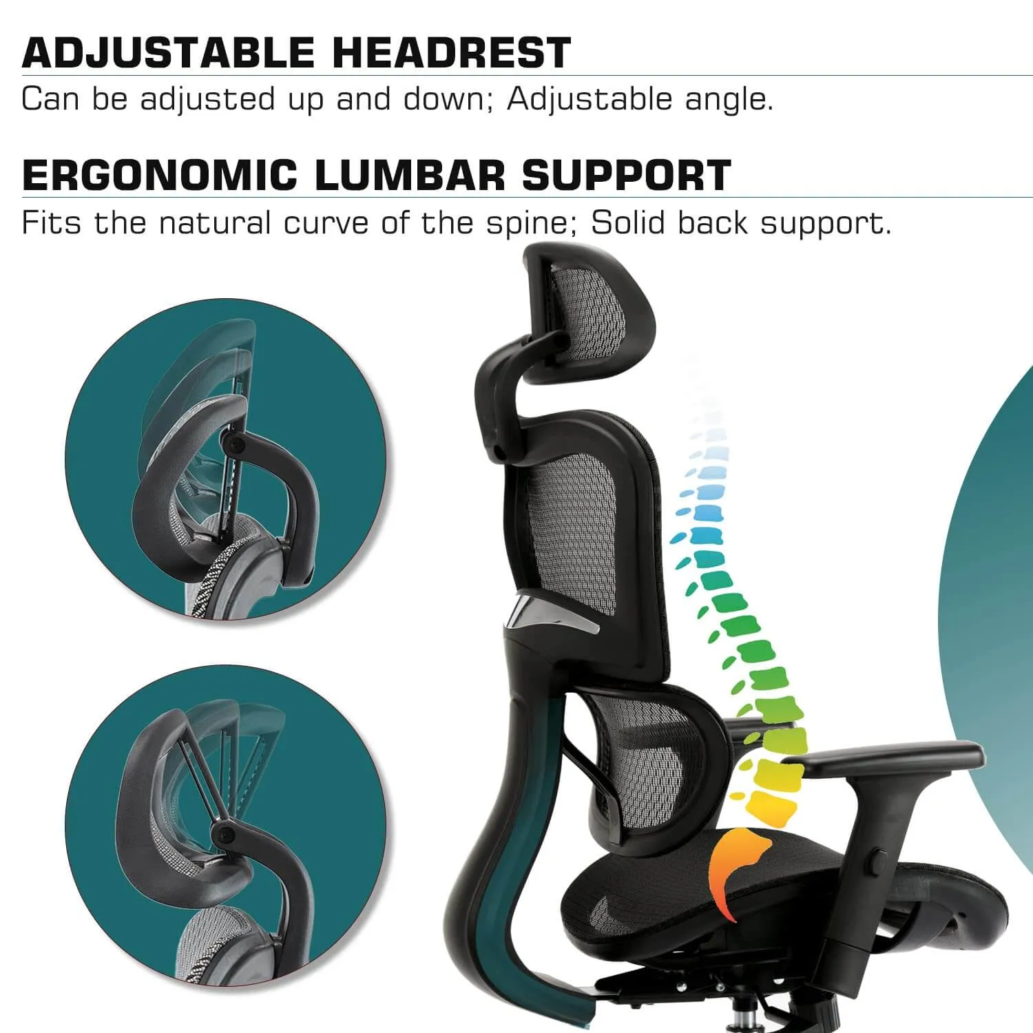 Large High Back Computer Chair with Dynamic Lumbar Support, Tilt and Lock Office Chair, 3D Adjustable Headrest and Armrests