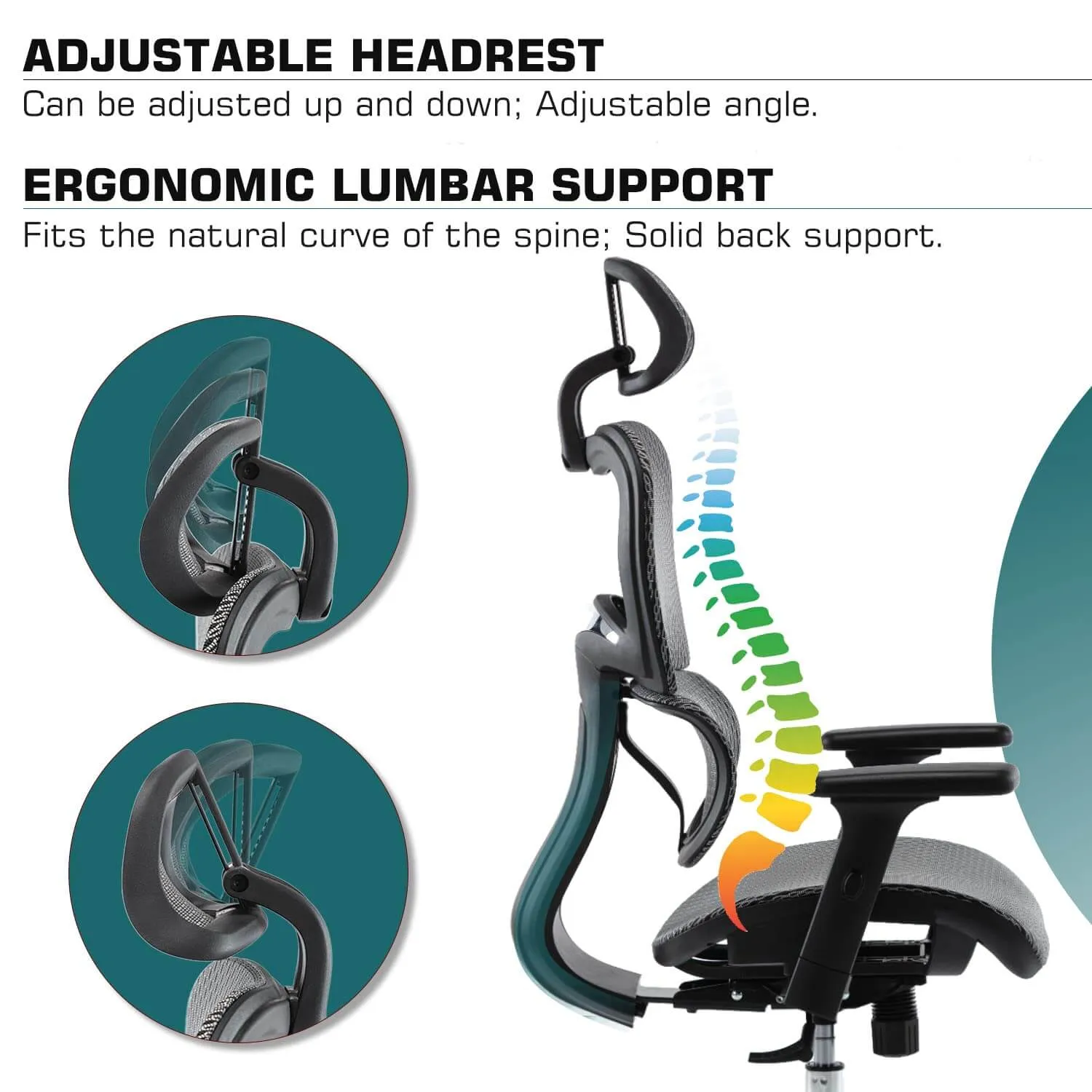 Large High Back Computer Chair with Dynamic Lumbar Support, Tilt and Lock Office Chair, 3D Adjustable Headrest and Armrests