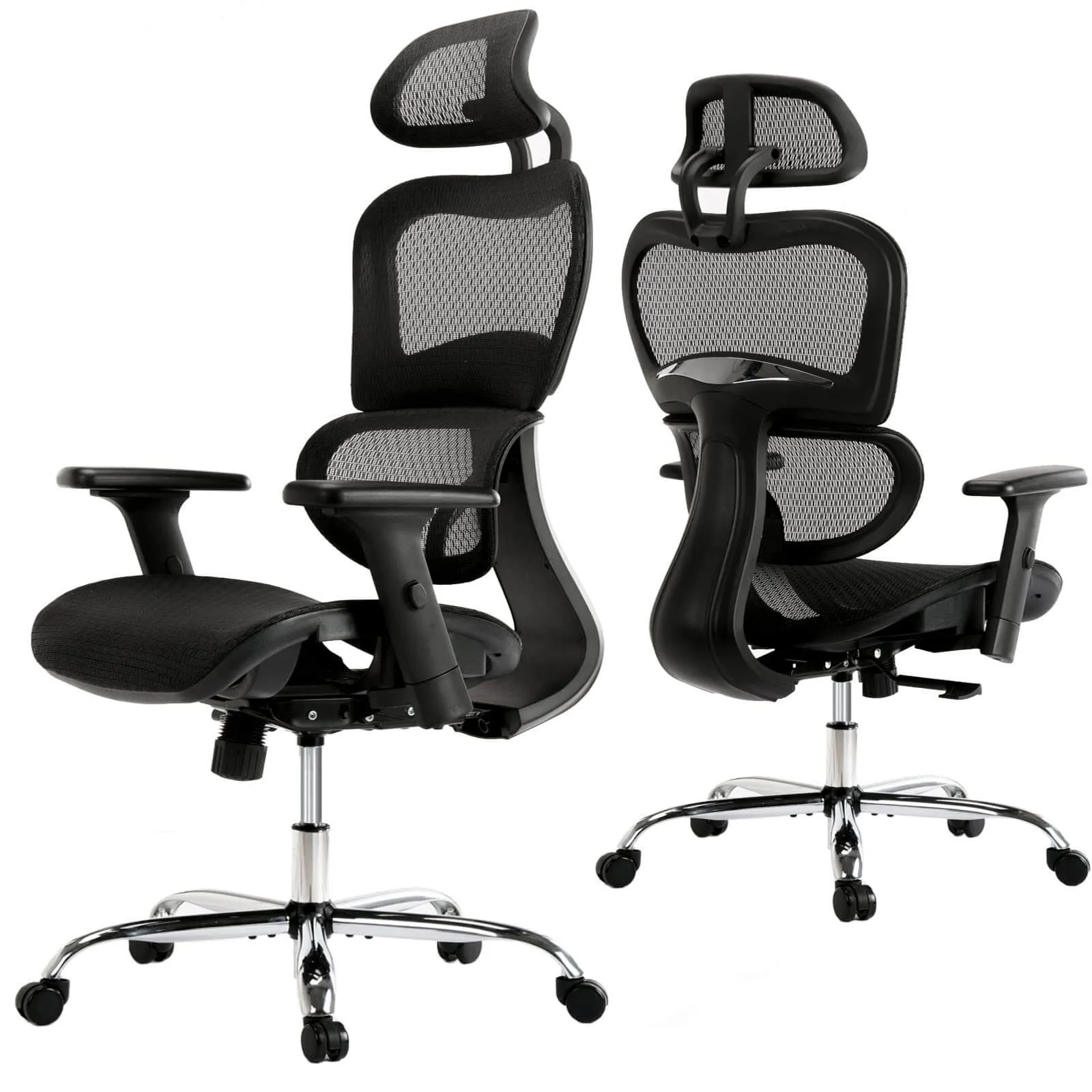 Large High Back Computer Chair with Dynamic Lumbar Support, Tilt and Lock Office Chair, 3D Adjustable Headrest and Armrests