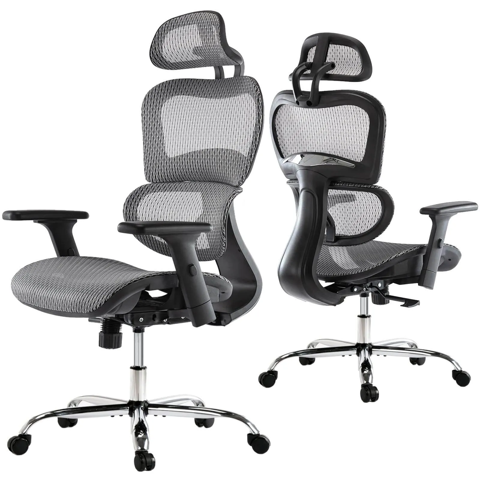 Large High Back Computer Chair with Dynamic Lumbar Support, Tilt and Lock Office Chair, 3D Adjustable Headrest and Armrests
