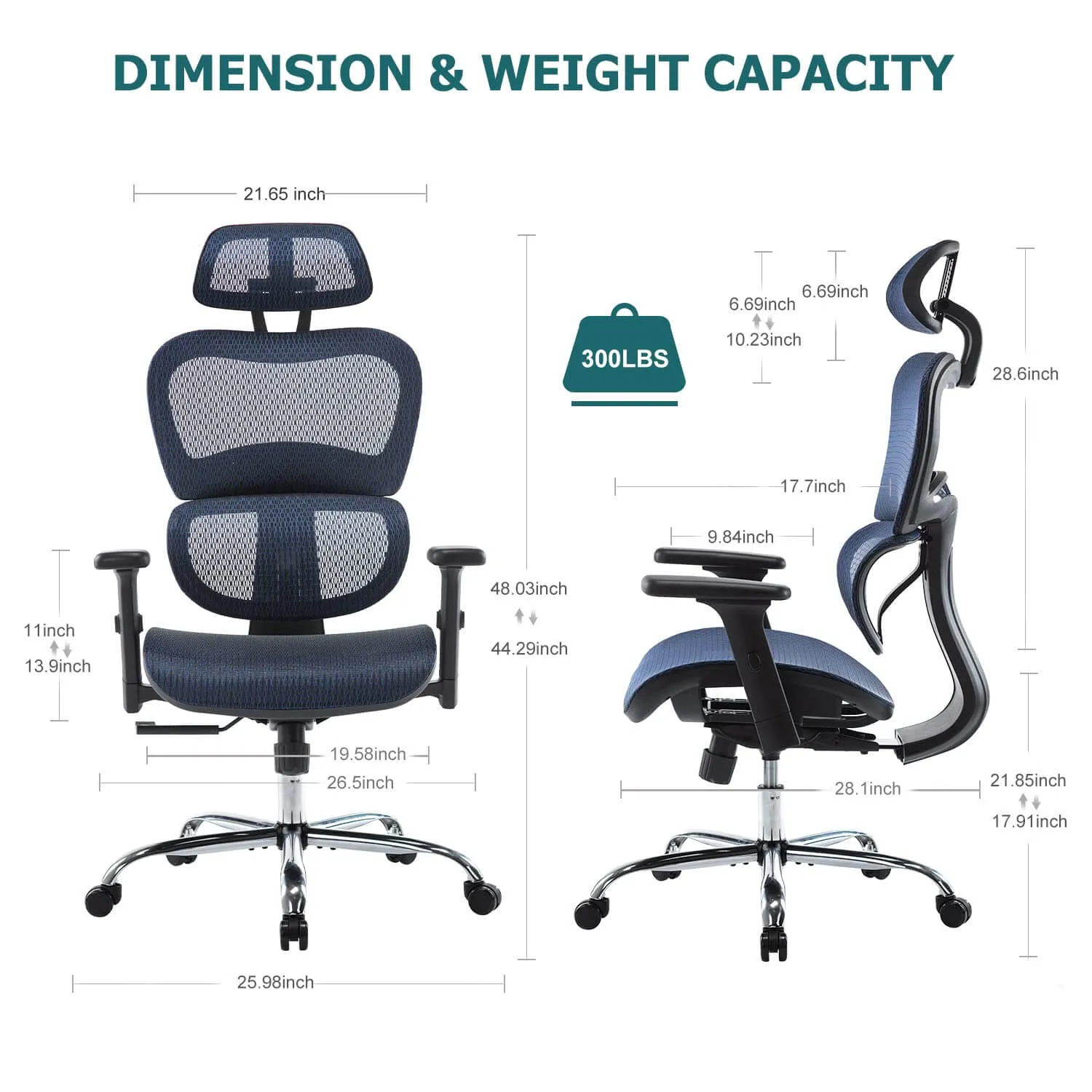 Large High Back Computer Chair with Dynamic Lumbar Support, Tilt and Lock Office Chair, 3D Adjustable Headrest and Armrests