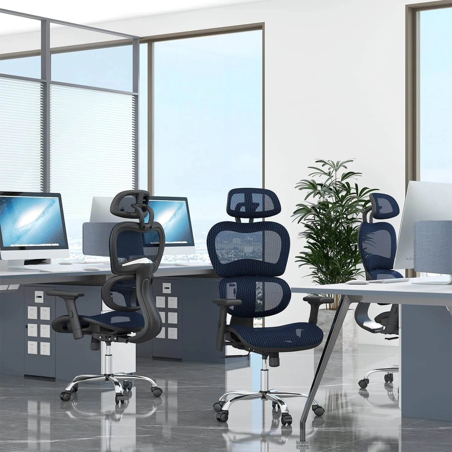 Large High Back Computer Chair with Dynamic Lumbar Support, Tilt and Lock Office Chair, 3D Adjustable Headrest and Armrests