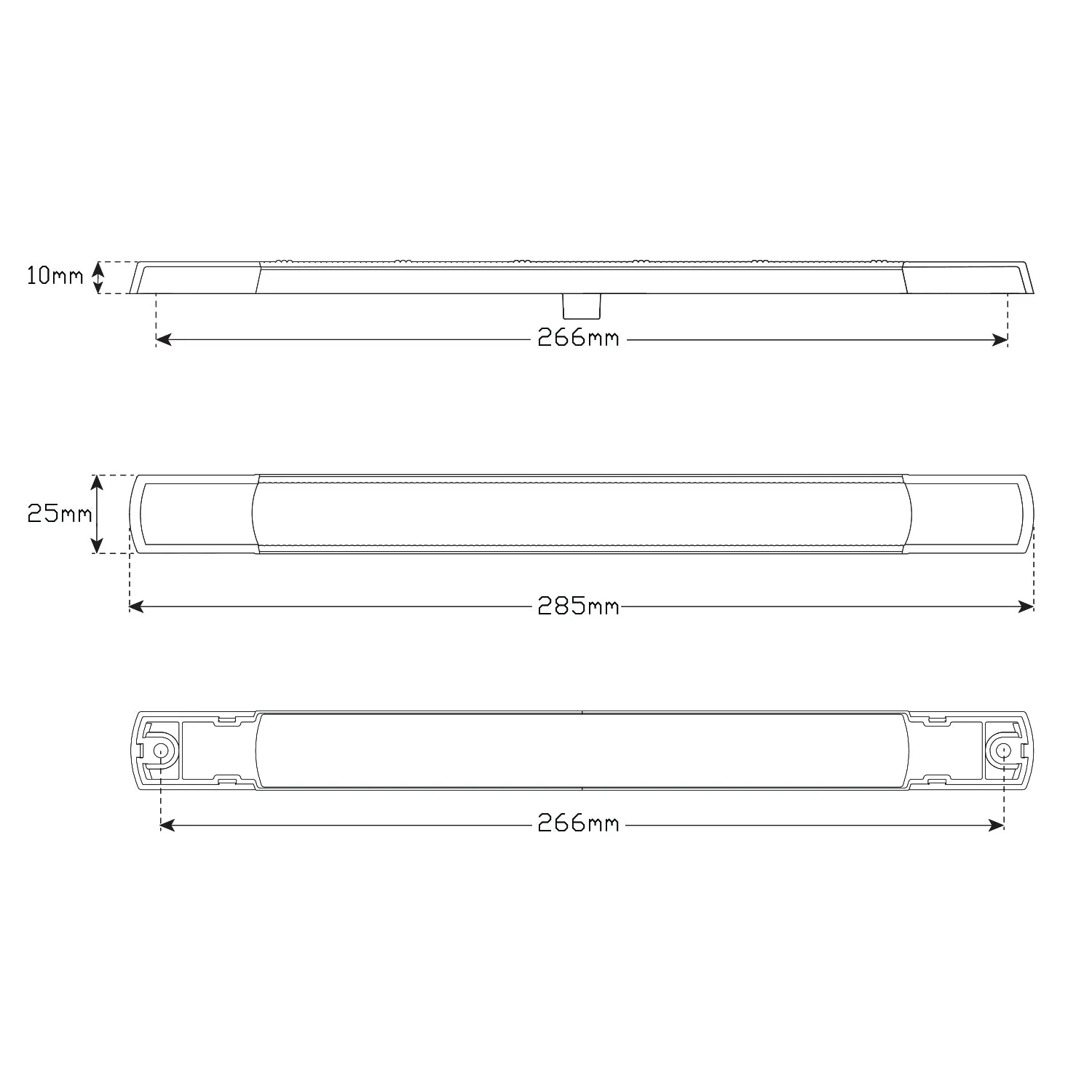 LED Autolamps 285BW12 Low Profile Slimline LED Reverse Strip Lamp