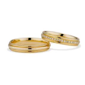 Lines Bands Wedding Set