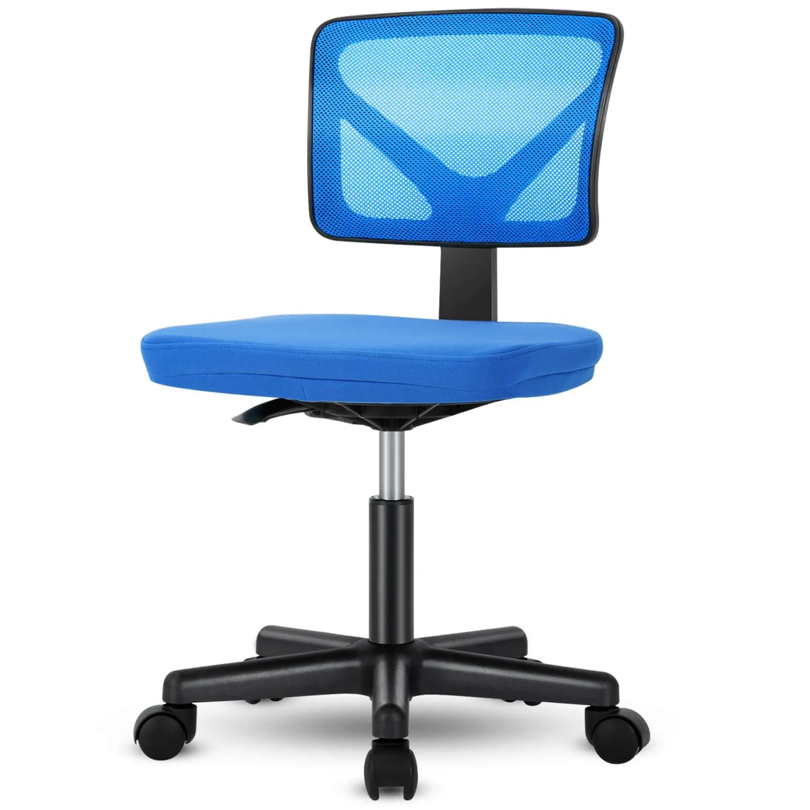 Low-Back Mesh Armless Office Chair,Swivel Rolling Computer Chair No Arms with Lumbar Support