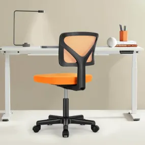 Low-Back Mesh Armless Office Chair,Swivel Rolling Computer Chair No Arms with Lumbar Support