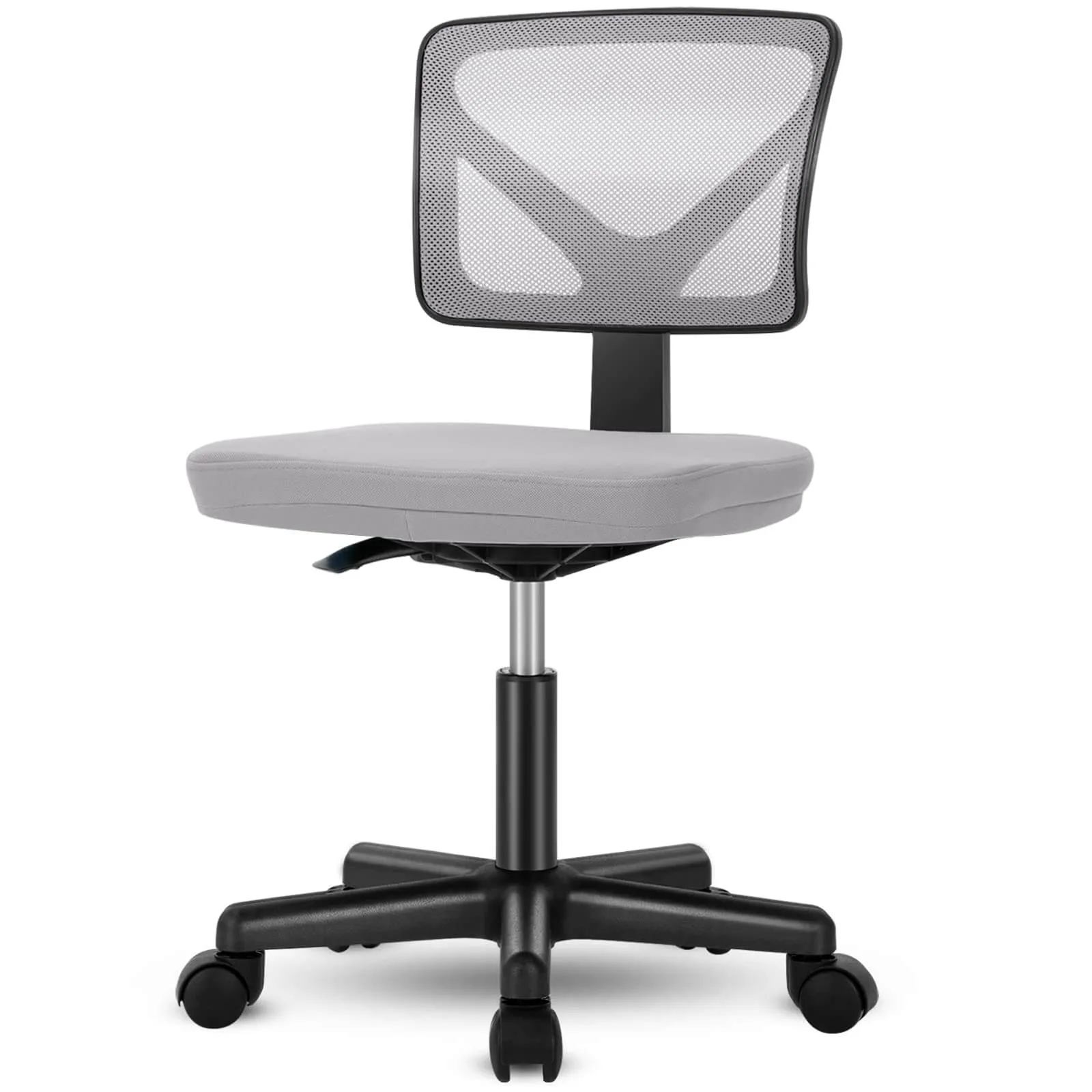 Low-Back Mesh Armless Office Chair,Swivel Rolling Computer Chair No Arms with Lumbar Support
