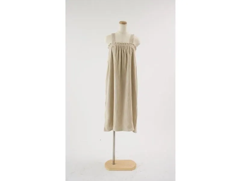 Luxury Pile Aesthetic Gown (Shoulder String) Beige