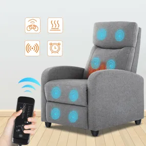 Manual Recliner Chair Winback Single Sofa,Massage and Heating,Casual Chair For Living Room