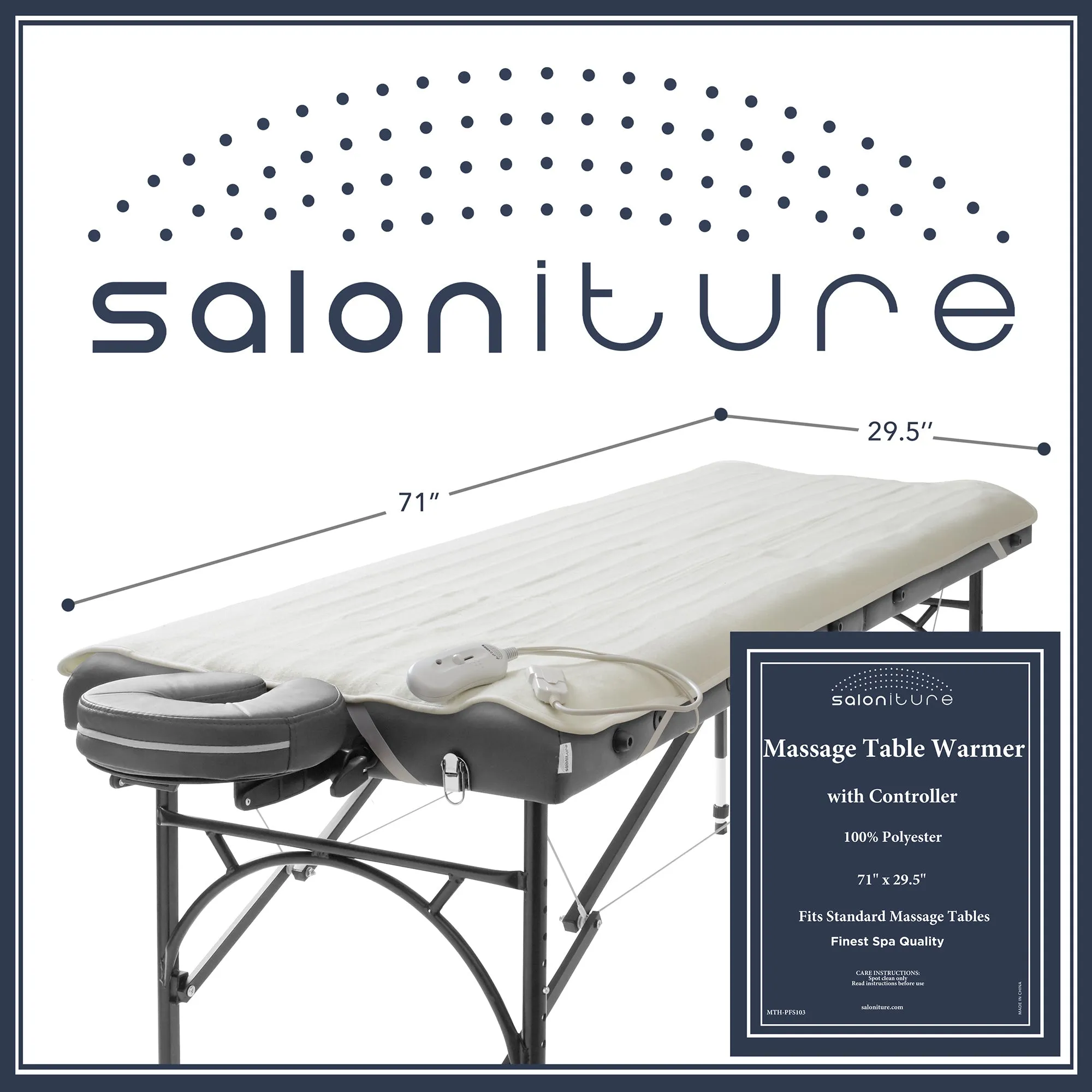 Massage Table Warmer Felt Heating Pad with 3 Heat Settings, 72" x 30"