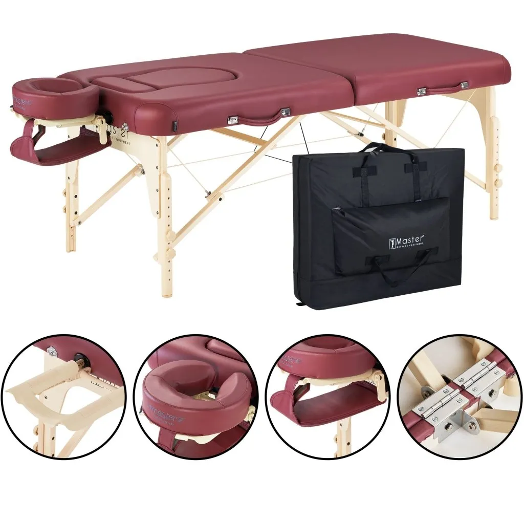 Master Massage 30'' Eva Pregnancy Portable Massage Table, Burgundy Color