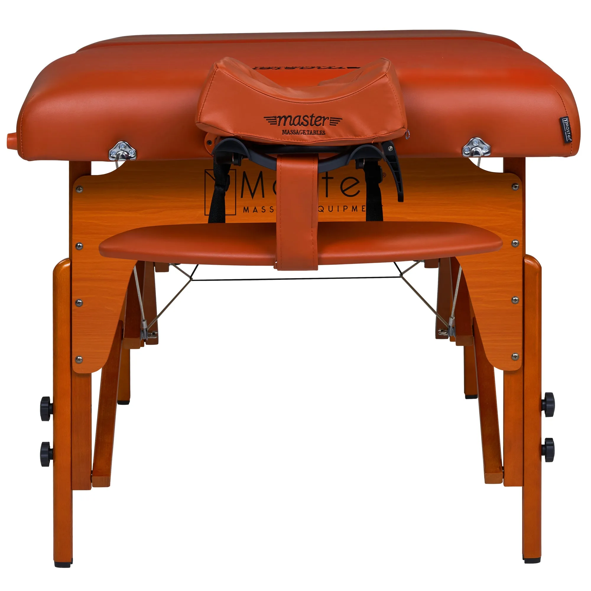 Master Massage 31" SANTANA™ Portable Massage Table Package with MEMORY FOAM Layer, Shiatsu Cables, & Reiki Panels! (Mountain Red Color)