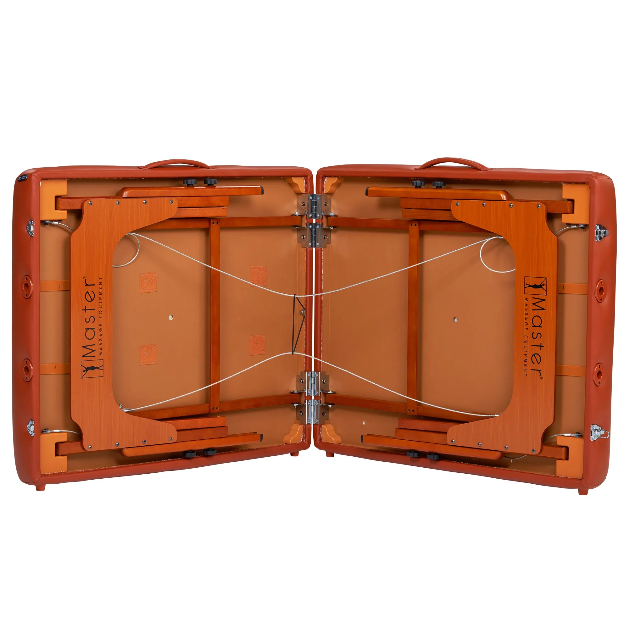 Master Massage 31" SANTANA™ Portable Massage Table Package with MEMORY FOAM Layer, Shiatsu Cables, & Reiki Panels! (Mountain Red Color)