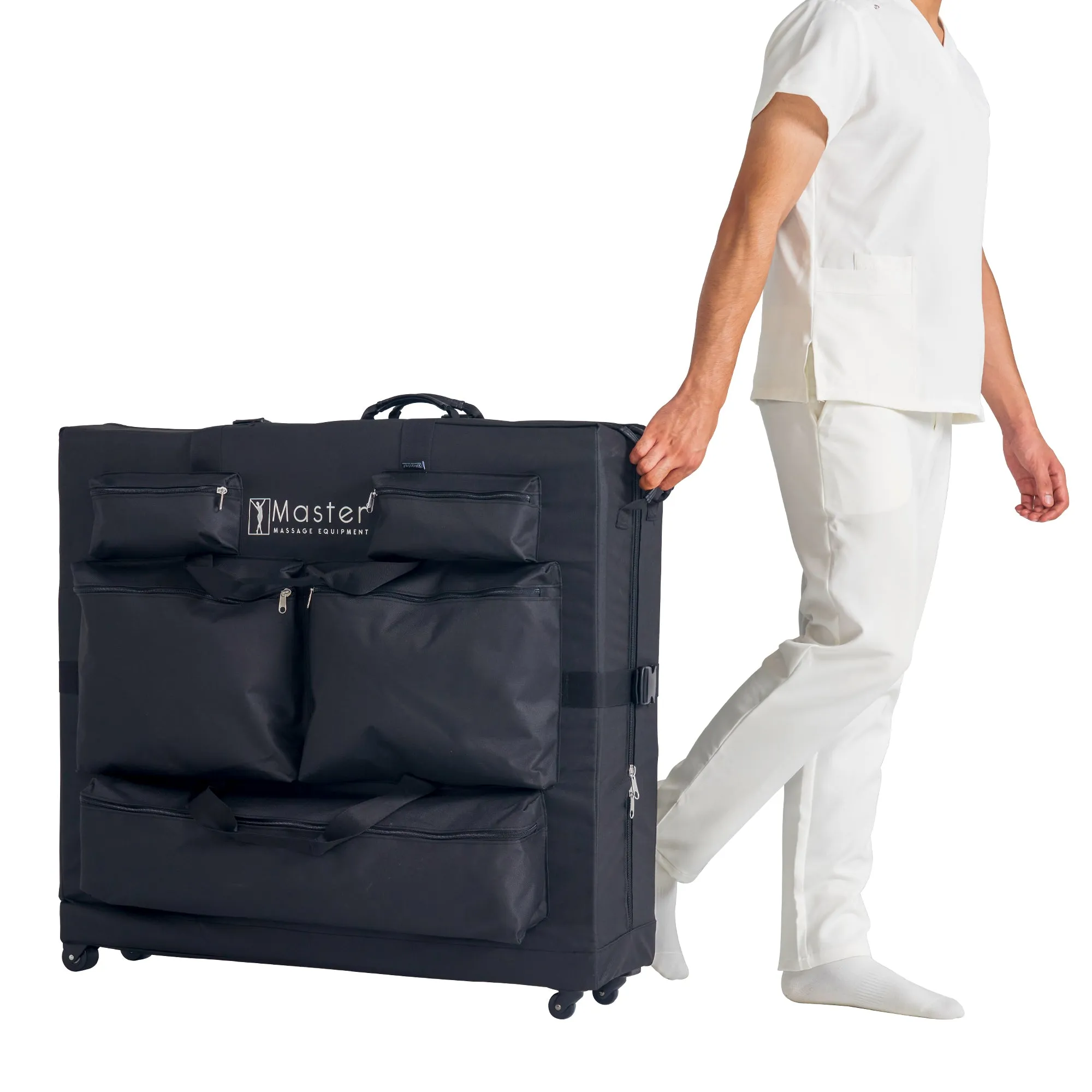 Master Massage Universal Size Wheeled Massage Table Carry Case with Wheels, Oversized Carrying Bag for Foldable Massage Bed with Castors-Fits 27” to 32” Width Folding Massage Table- Black