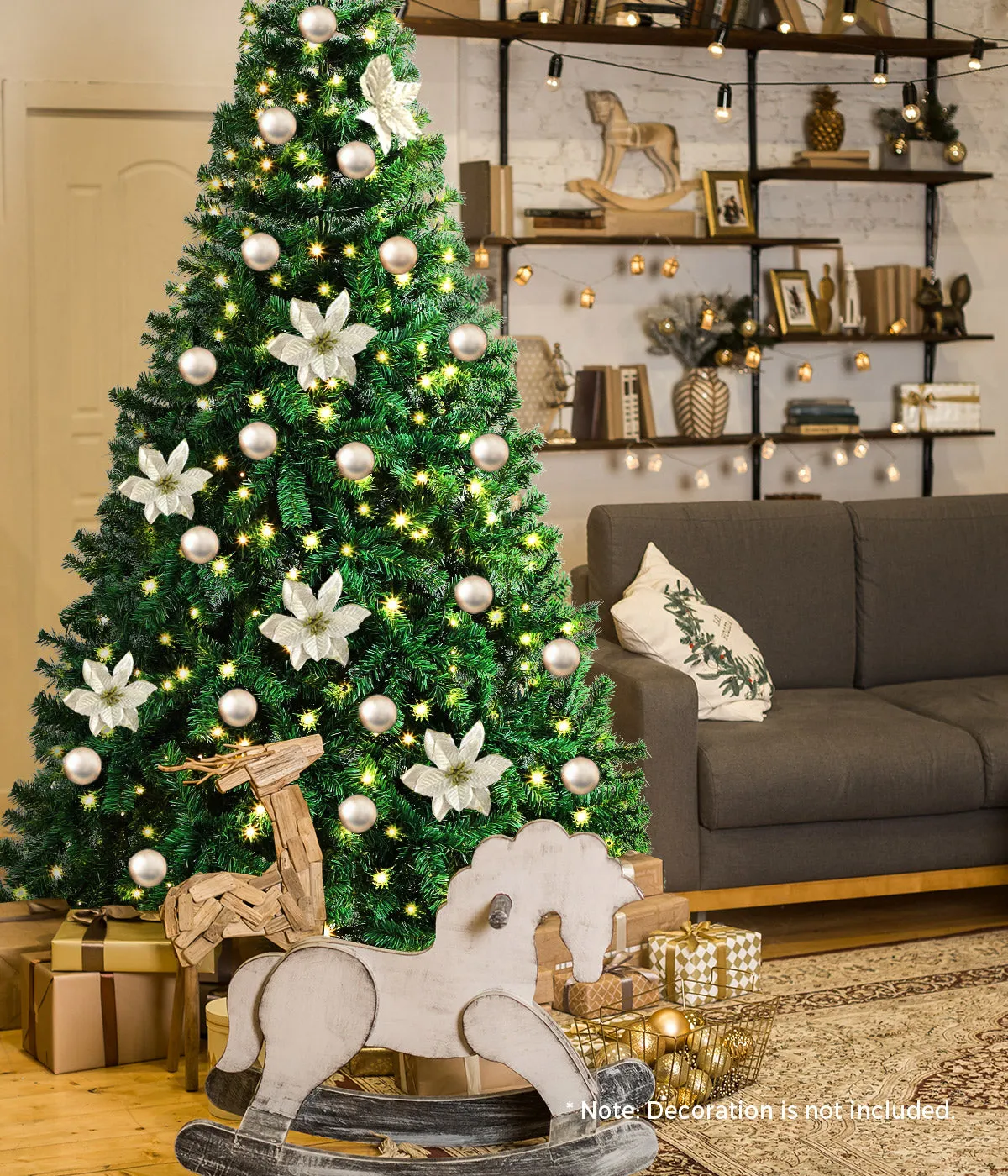 Mazam LED Christmas Tree 1.8M/2.1M/2.4M Xmas Trees Decorations Green Home Decor