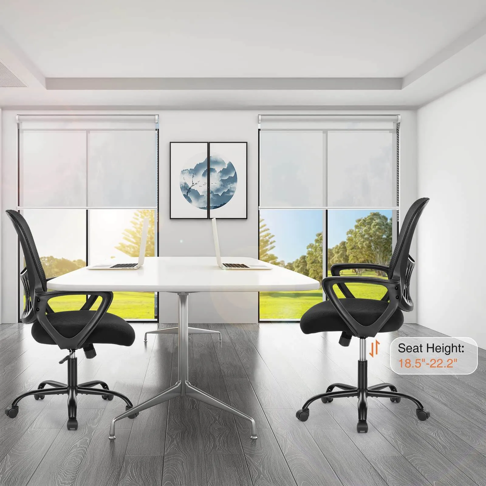 Mid-Back Task Chair with Lumbar Support,Ergonomic Home Office Desk Chairs