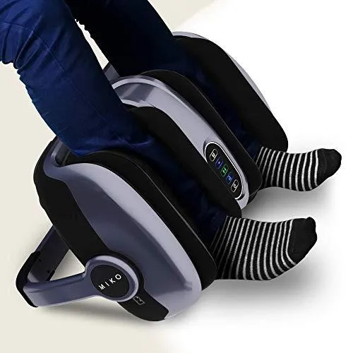 Miko Foot Massager Reflexology Machine with Shiatsu Massage Settings, Vibration, Kneading, Heat and Adjustable Bar for Feet, Ankles, Calf, for Plantar Fasciitis, Neuropathy, Tired Muscles