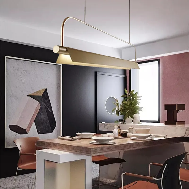 Modern LED restaurant chandelier Nordic restaurant long chandelier office lighting bar lighting study lamp