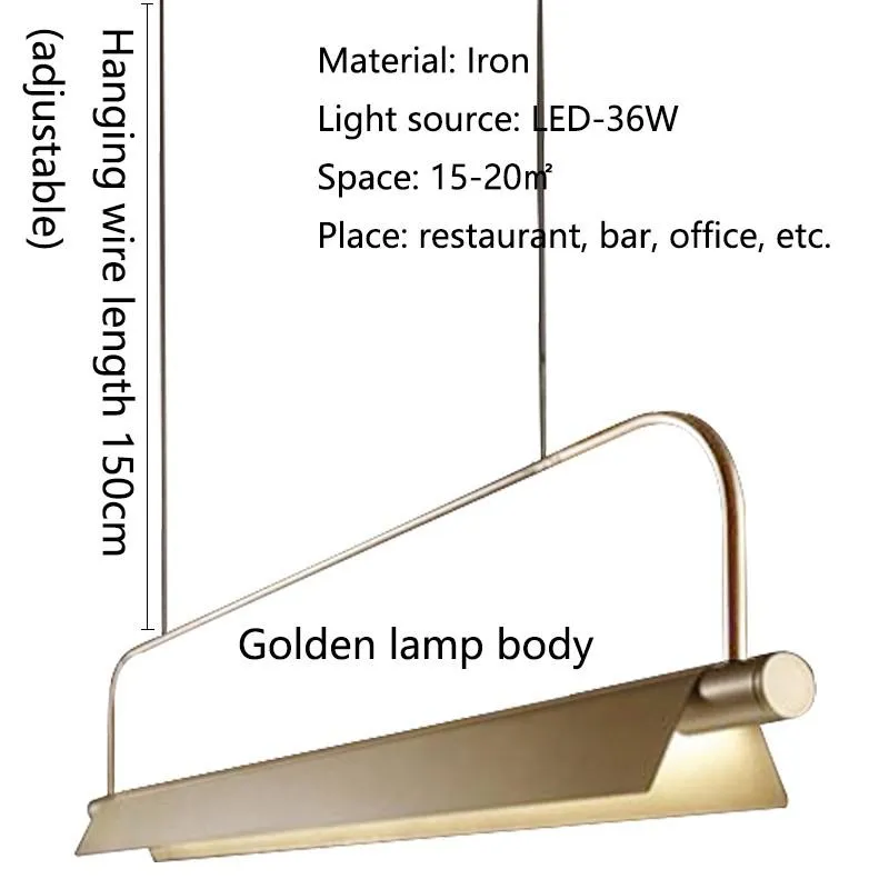 Modern LED restaurant chandelier Nordic restaurant long chandelier office lighting bar lighting study lamp