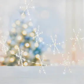 Multi Action Snowflake Garland With White LEDs