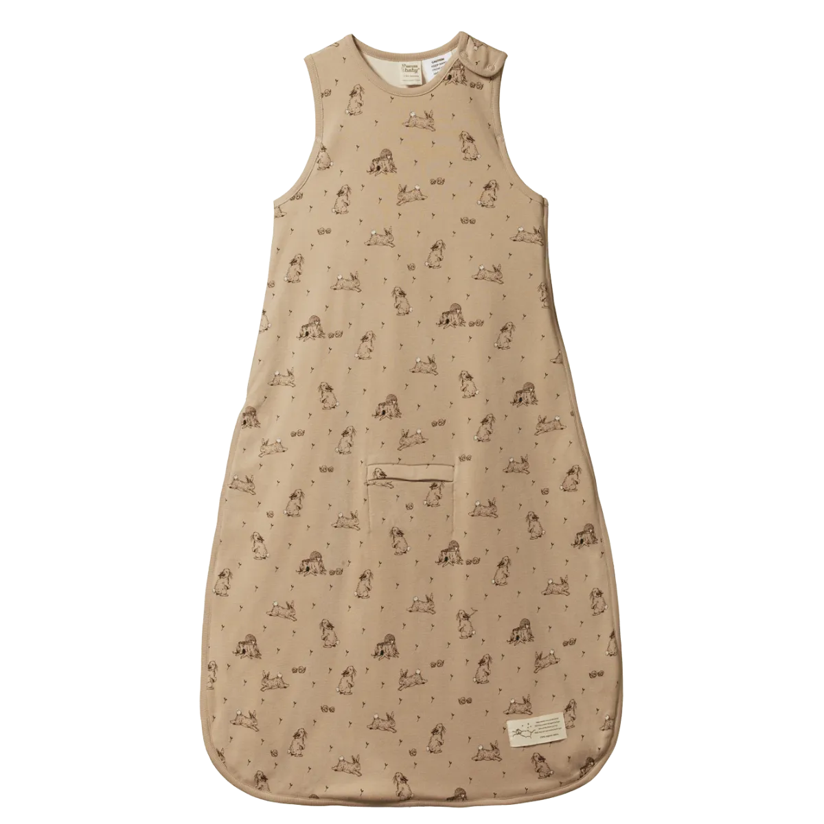 Nature Baby Organic Cotton and Merino Sleeping Bag Forest Friends Print 0-24M