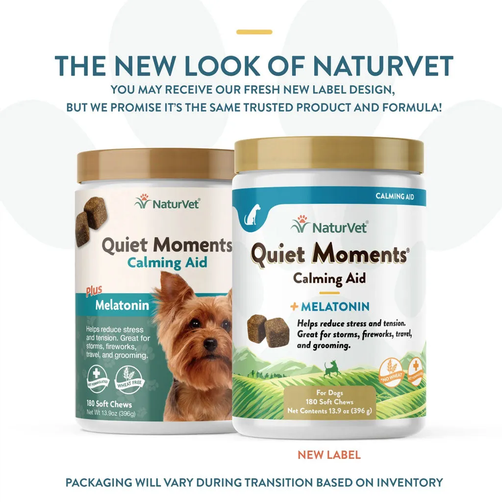 NaturVet Quiet Moments Calming Aid Plus Melatonin Soft Chews for Dogs