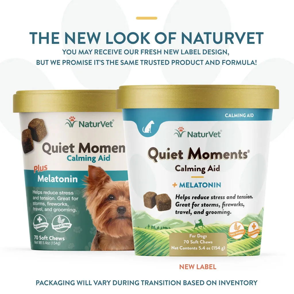 NaturVet Quiet Moments Calming Aid Plus Melatonin Soft Chews for Dogs