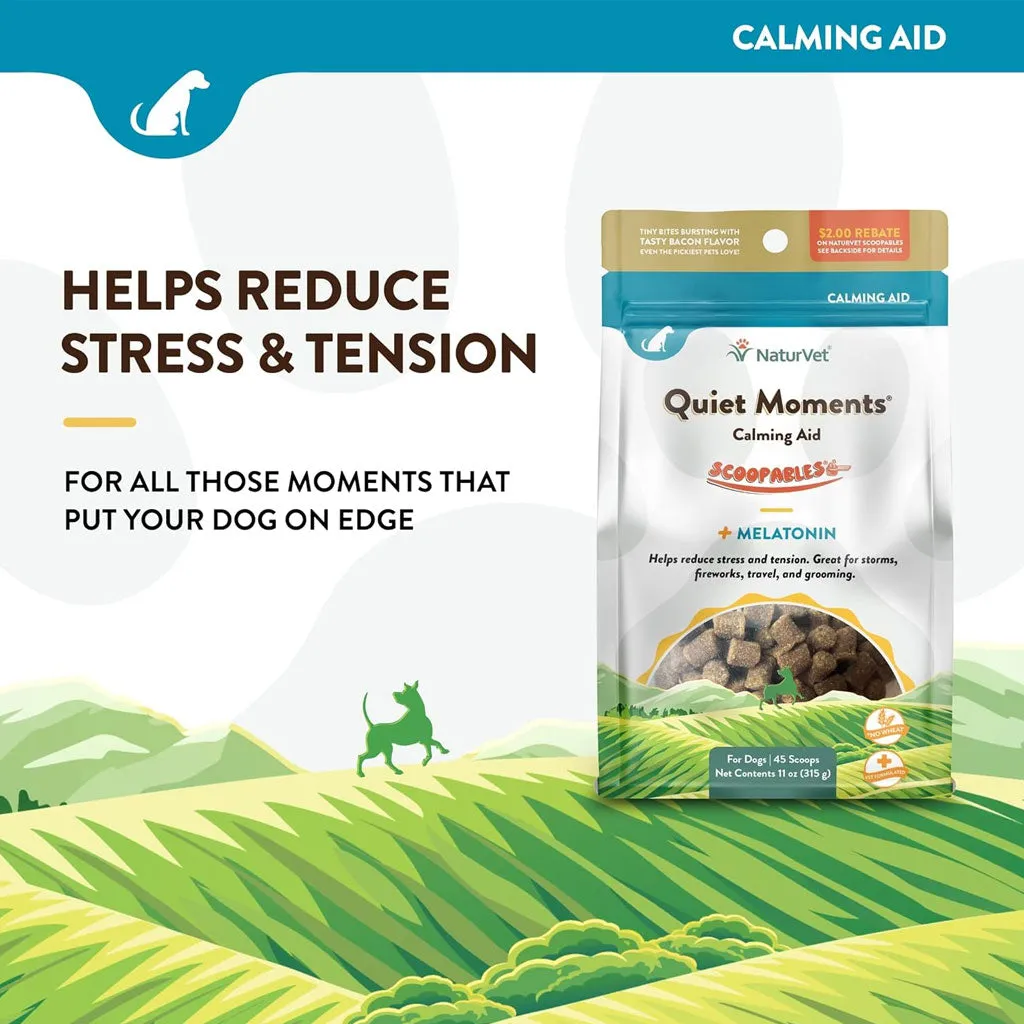 NaturVet Scoopables Quiet Moments Calming Aid Plus Melatonin For Dogs, 11-oz