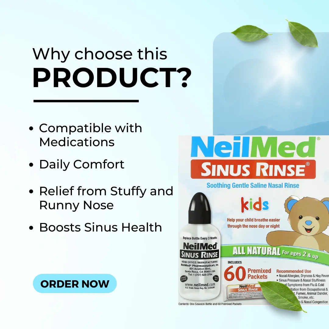 NeilMed, Kids, Sinus Rinse, Ages 2 , 60 Premixed Packets