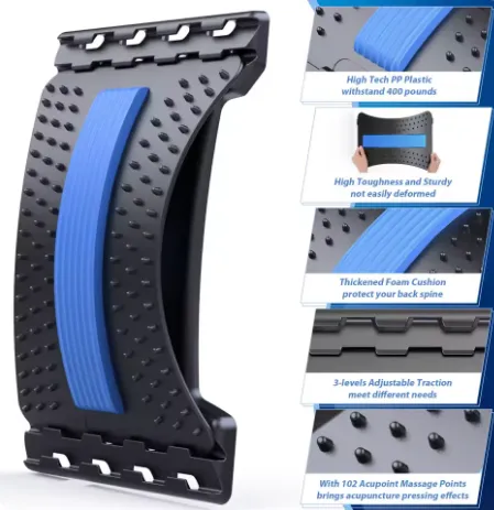 NEW Fitness Back Stretcher Lumbar Cracker Board Massage Tools Back Massager Herniated Disc Sciatica Scoliosis Pain Relief