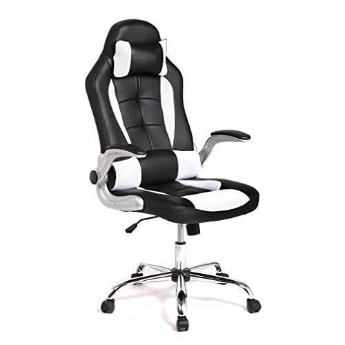 Office Desk Gaming Chair High Back with Lumbar Support Adjust Armrest (Racing Style Chair)