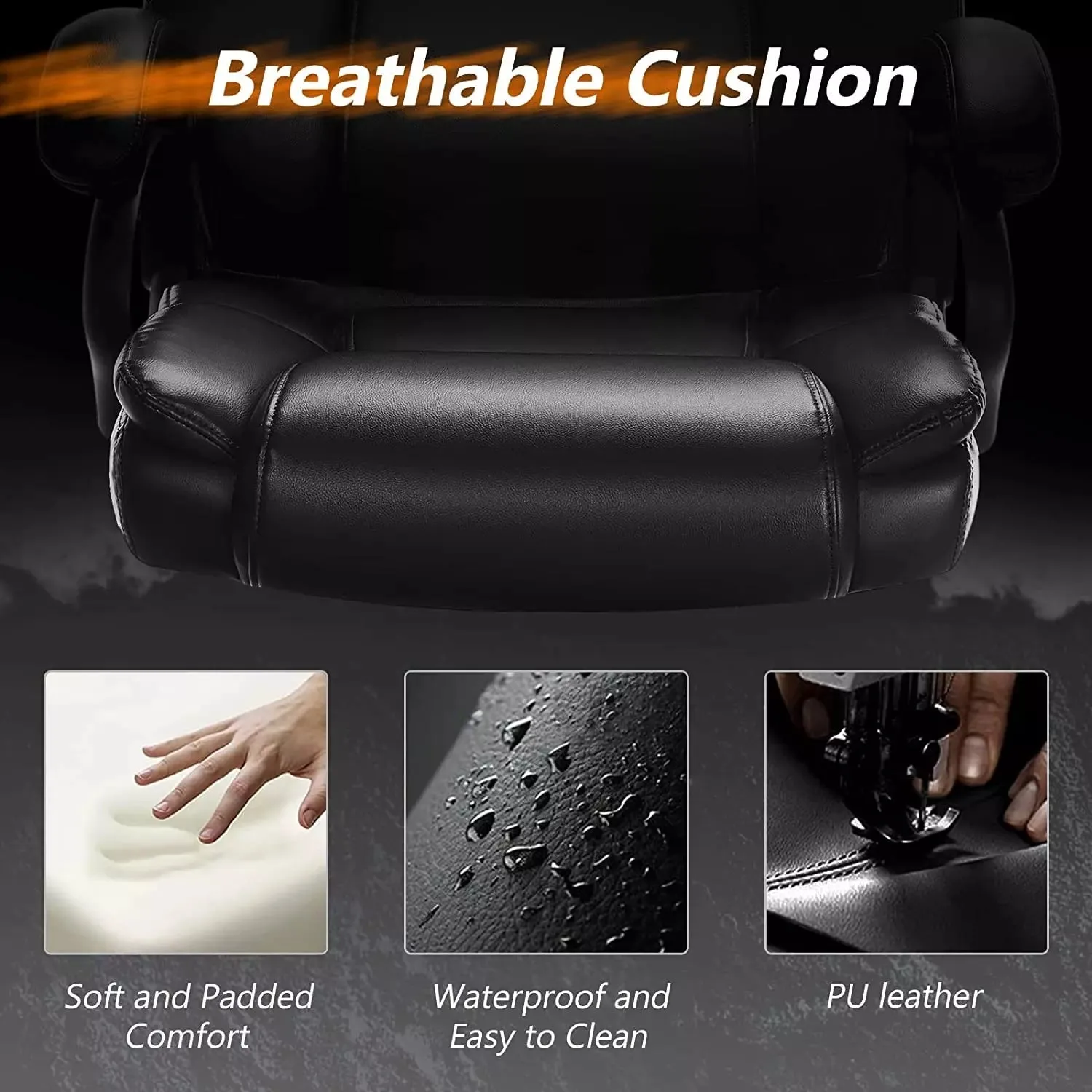 OFIKA Heavy Duty Big and Tall Office Chair, 500LBS High Back PU Leather Executive Chair OFC07