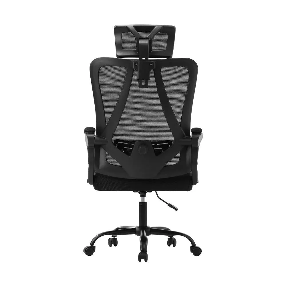 Oikiture Ergonomic Office Chair, Home Office Desk Char, Beathable Mesh Office Chair, Height Adjustable Lumbar Support Reclining Computer Chair Black