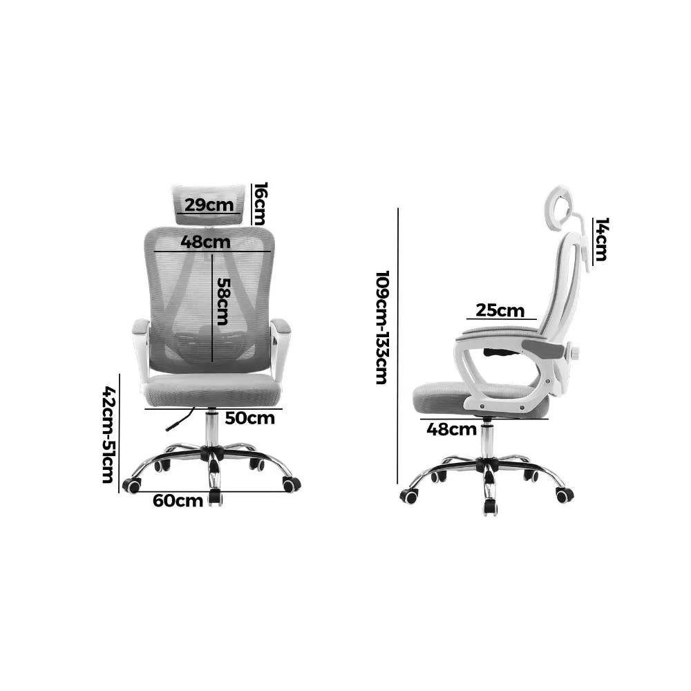 Oikiture Ergonomic Office Chair Lumbar Support White