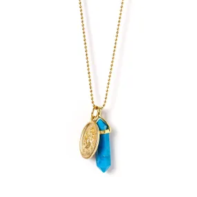 Pendant Necklace Gold | Blue Howlite