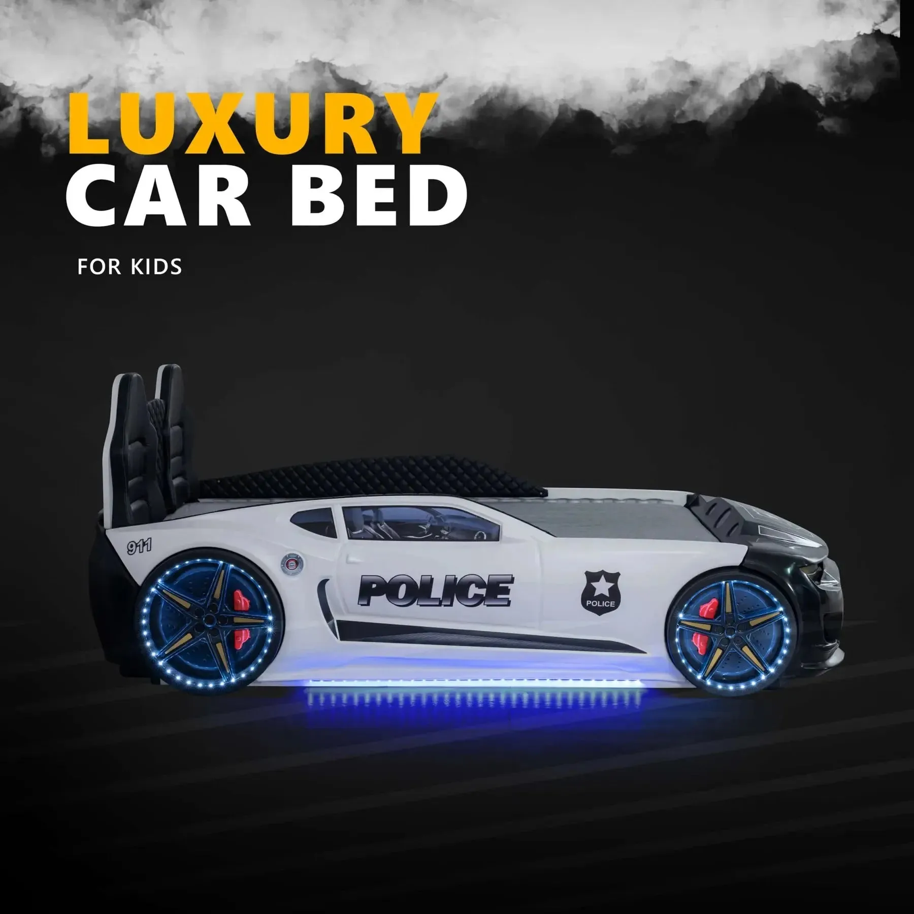 Police Champion Race Car Bed (should lean back seat)