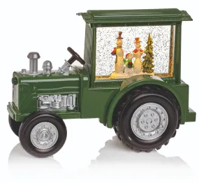 Premier Green Tractor Water Spinner with Snowman & Sound