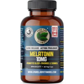 Pure Lab Vitamins Melatonin 10mg Slow Release, 60 Capsules