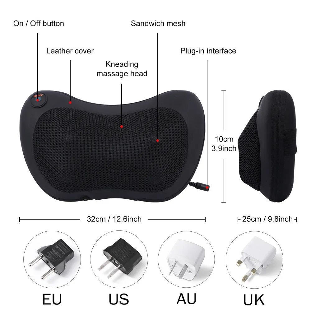 Relaxation Massage Pillow Vibrator Electric Shoulder Back Heating Kneading Infrared therapy pillow