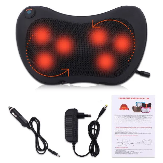 Relaxation Massage Pillow Vibrator Electric Shoulder Back Heating Kneading Infrared therapy pillow