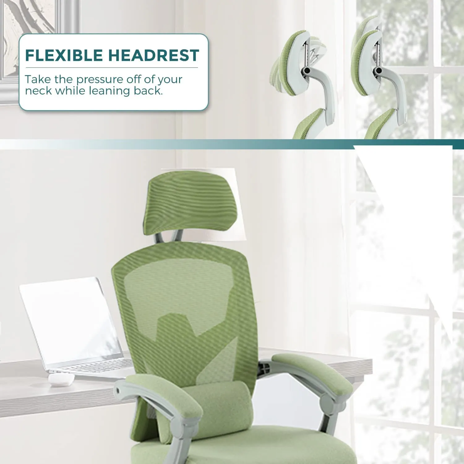 Retractable Footrest Ergonomic Swivel Office Chair with Lumbar Support Pillow and Padded Armrests