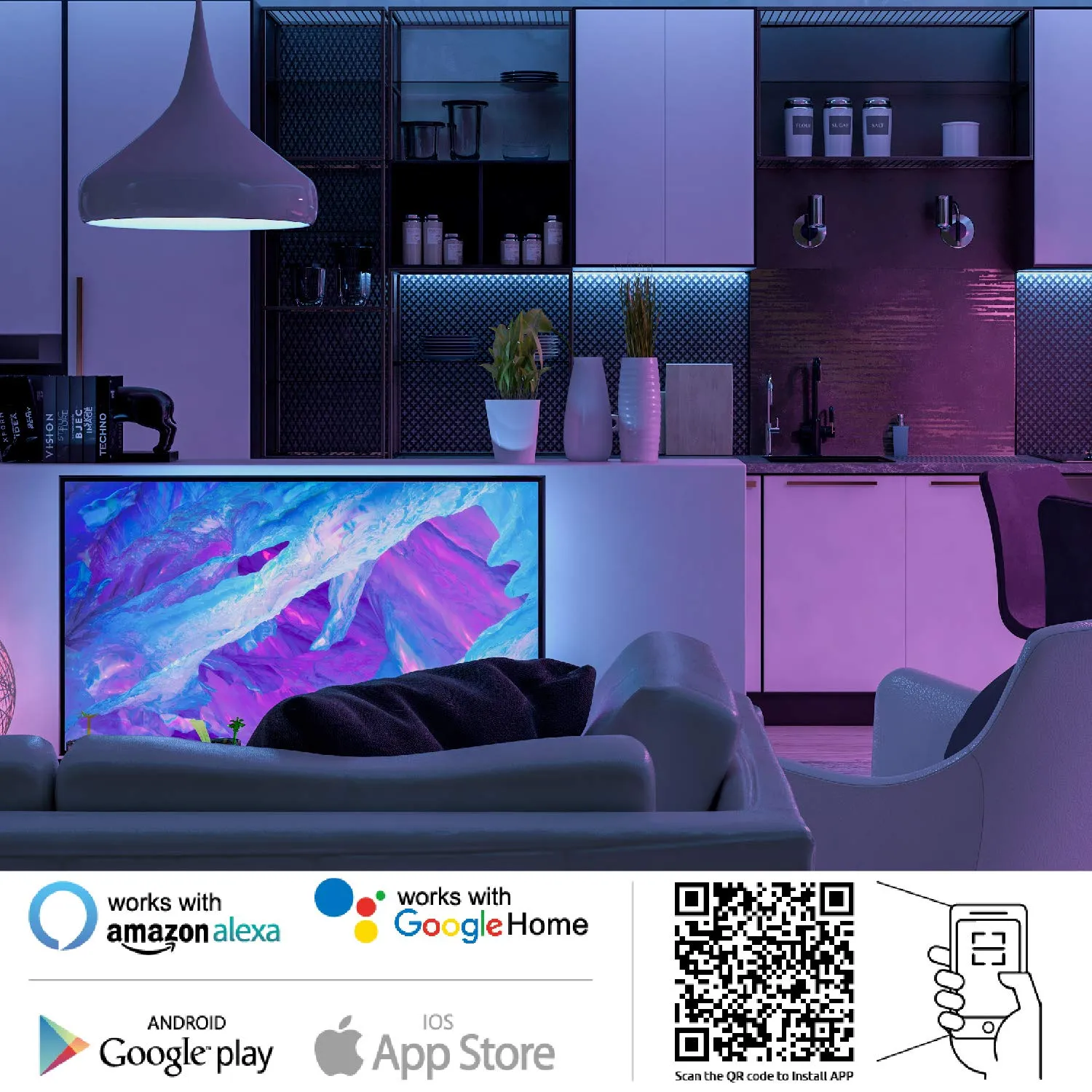 RGB LED Strip Lights Remote Control 16.4 ft | WBM SMART