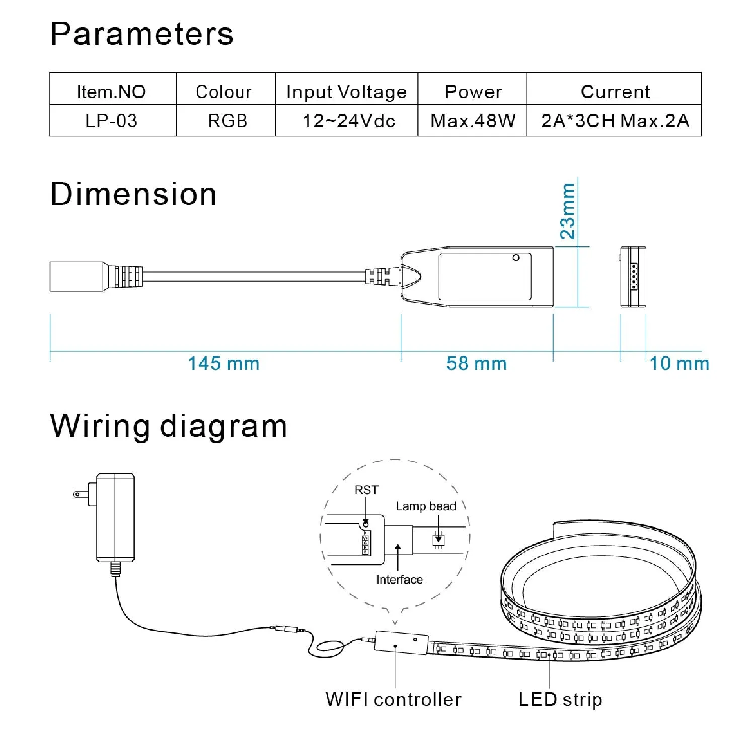 RGB LED Strip Lights Remote Control 16.4 ft | WBM SMART