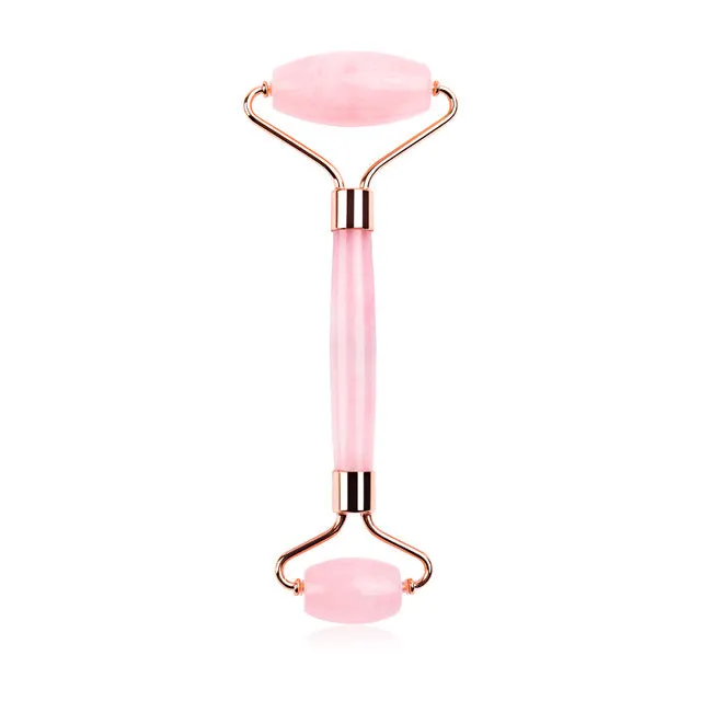 Rose Quartz Jade Roller Facial Massager and Gua Sha Scraping Tool