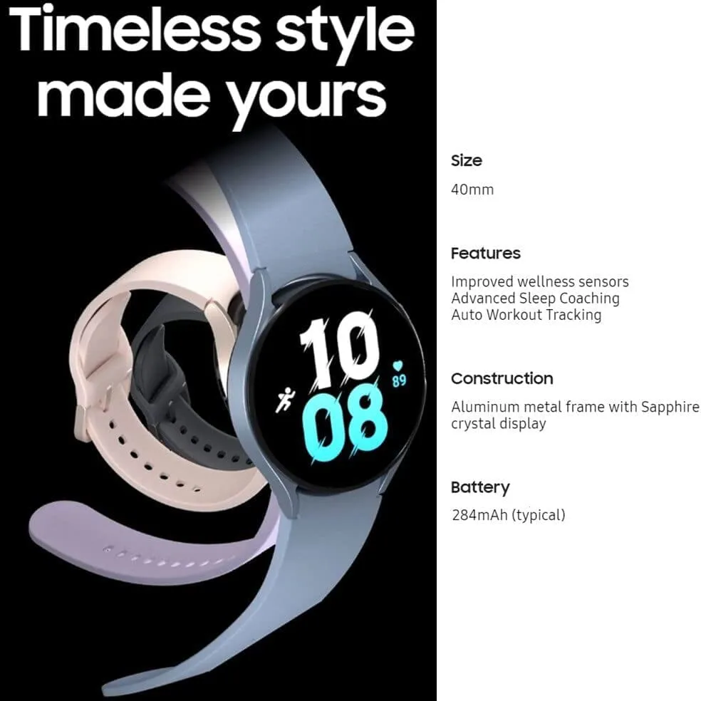Samsung Galaxy Watch 5 40 MM WIFI   4G LTE (Refurbished)