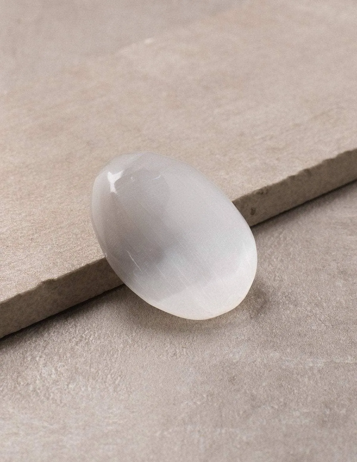 Selenite Palm Stone