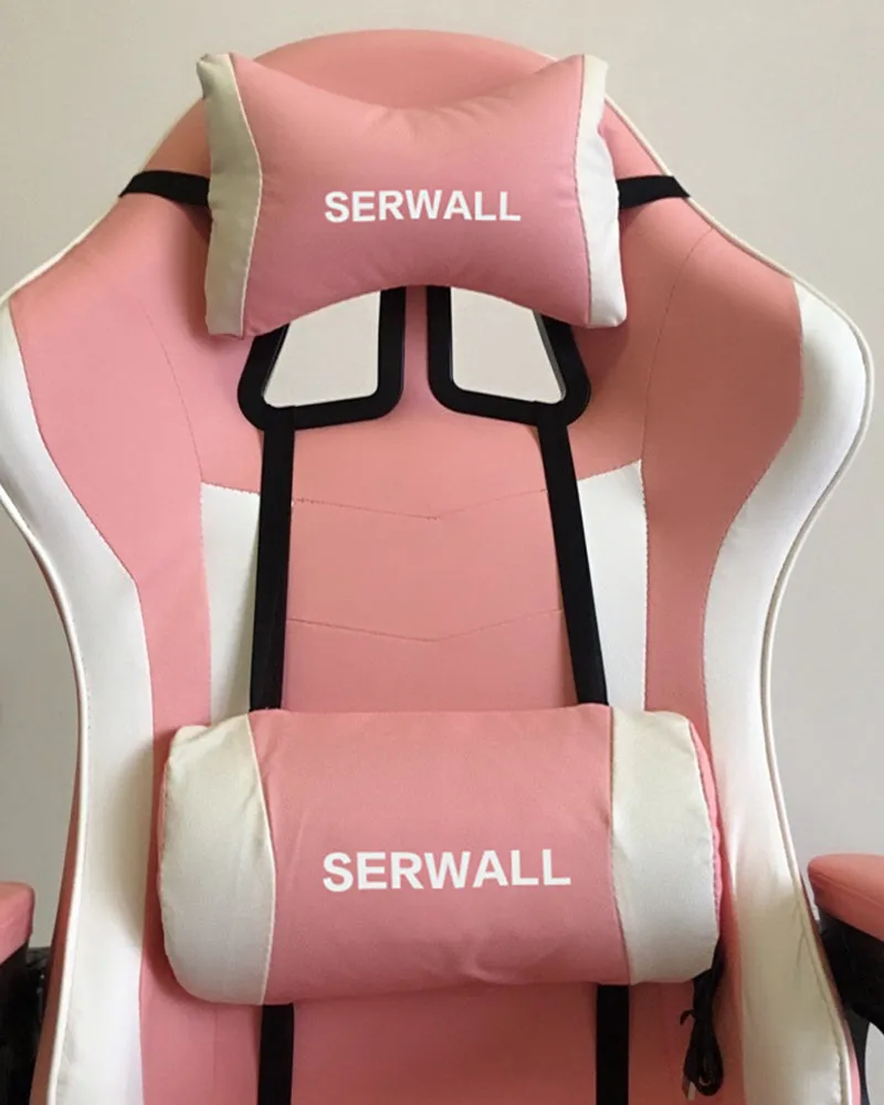 SERWALL recliner, ergonomic gaming chair, recliner with headrest and lumbar support, height-adjustable recliner racing gaming chair, computer gaming chair with recycled PU leather