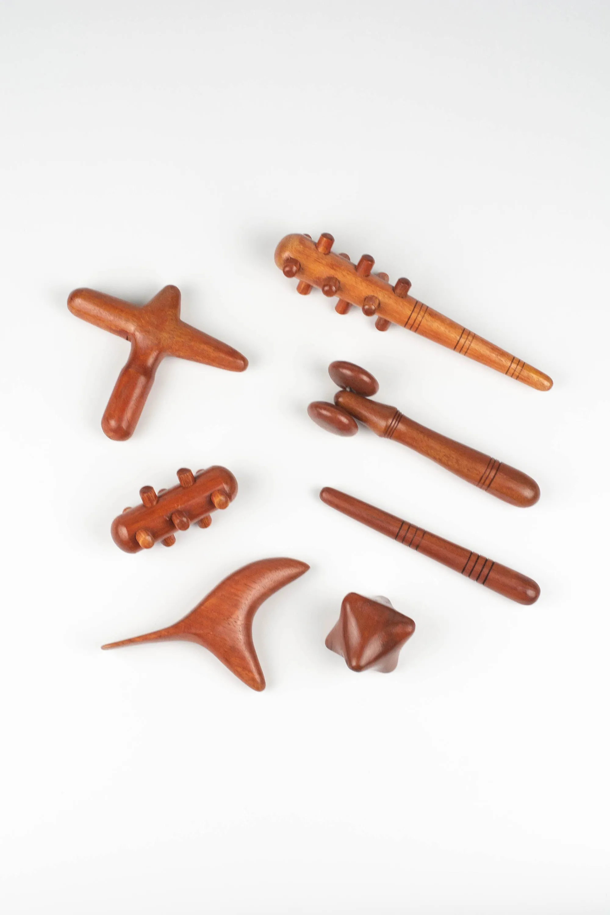 Set of 7 Hand Crafted Wood Massage Tools