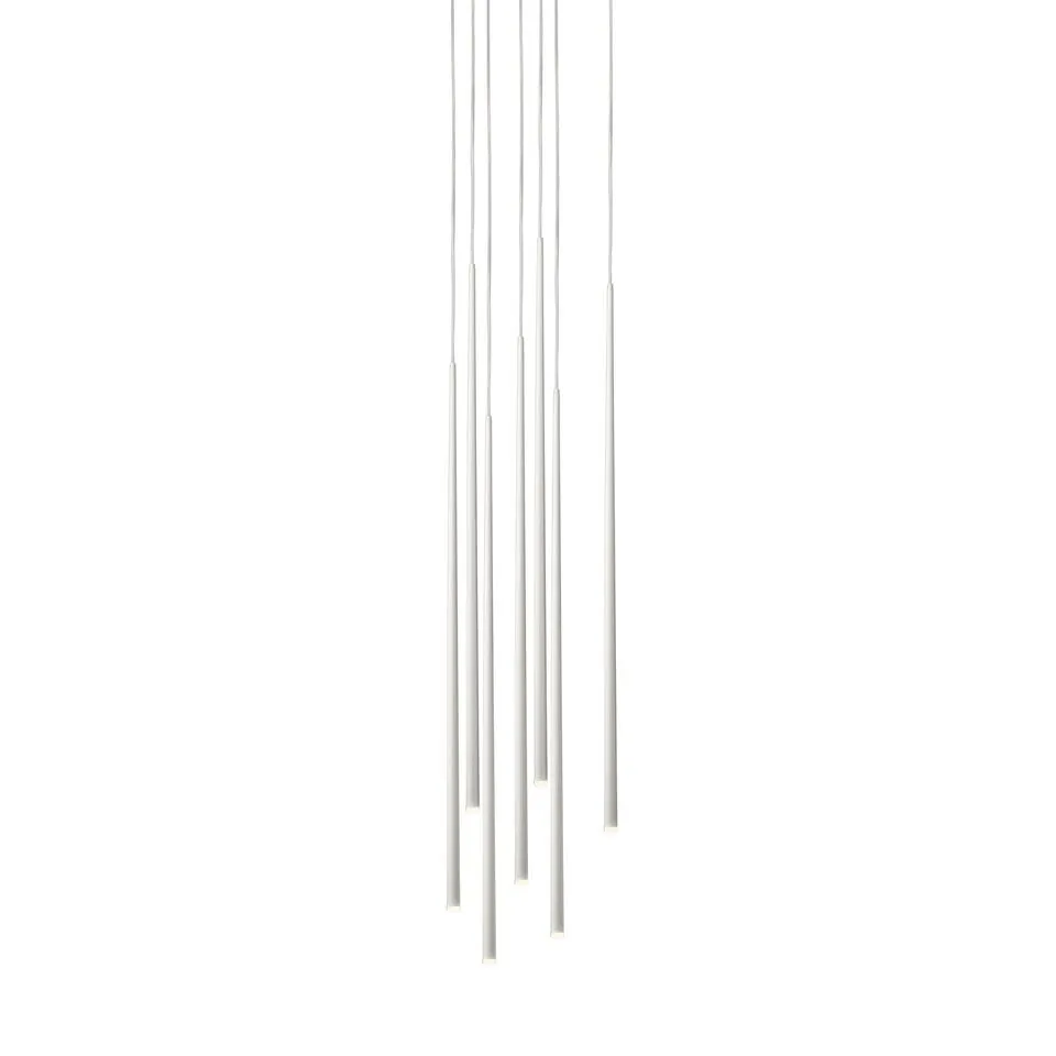 Slim 7 LEDs Pendant White Lacquer Fiber 0916