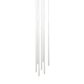 Slim 7 LEDs Pendant White Lacquer Fiber 0916